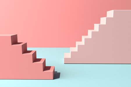 Stairs - Abstract minimal backgroundの写真素材