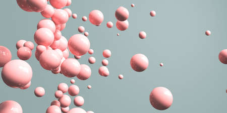 3D render of different size of spheresの写真素材