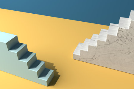 Stairs - Abstract minimal backgroundの写真素材
