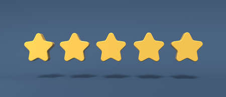 Five star rating theme - 3D renderの写真素材