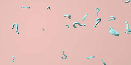Flying scattered question marks - 3D renderの写真素材