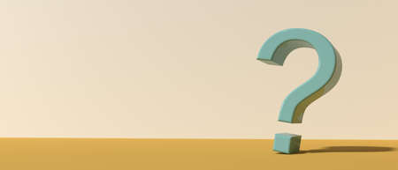 Question mark with shadow - 3D render design