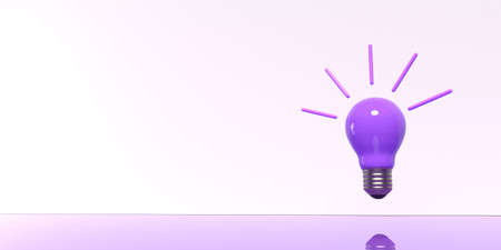 Idea light bulb on a colored backgroundの写真素材