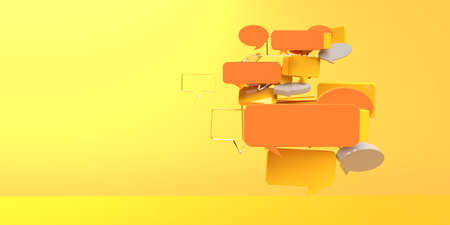 Floating speech bubbles - 3D render