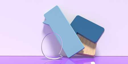 Speech bubbles on a floor - 3D renderの写真素材