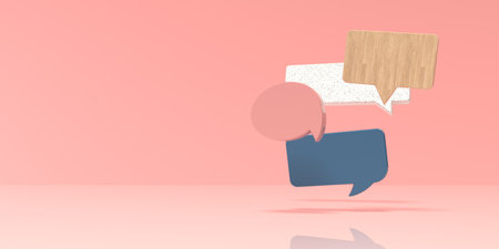 Floating speech bubbles - 3D render