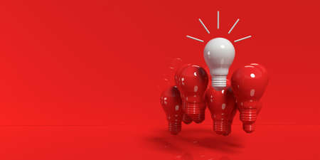 One out unique idea light bulbの写真素材