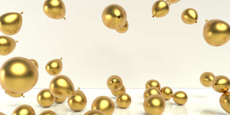 Scattered balloons on a colored background - 3D