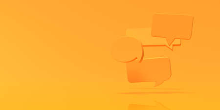 Floating speech bubbles - 3D render
