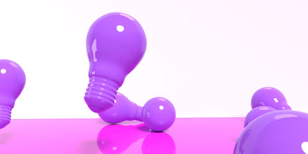 Scattered light bulbs - 3D renderの写真素材
