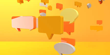 Floating speech bubbles - 3D renderの写真素材