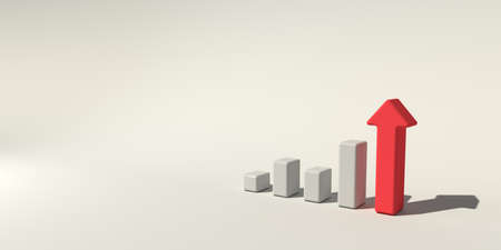 Upward bar graph and arrow