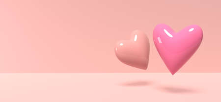 Hearts - Appreciation and love theme - 3D renderの写真素材