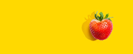 Fresh red strawberry overhead view