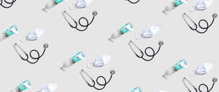 Prevent Covid-19 theme objects overhead viewの写真素材