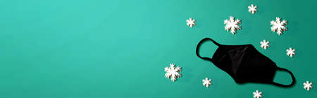 Face mask with snowflakesの写真素材