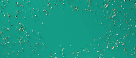 Gold confetti with stars - 3D renderの写真素材