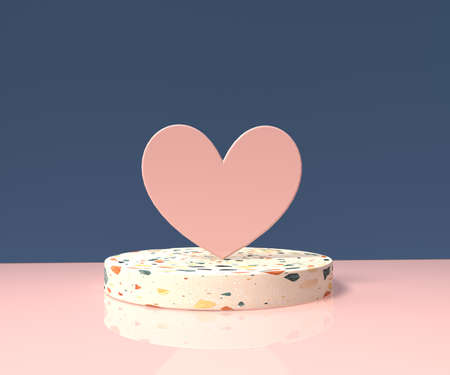 Heart with a podium - Appreciation and love themeの写真素材