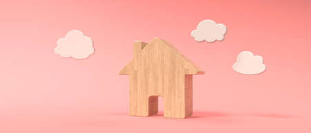 Miniature toy house - Real estate theme - 3Dの写真素材