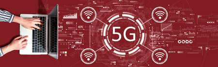 5G network with person using a laptop