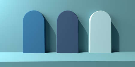 Abstract 3D render of minimal objectsの写真素材