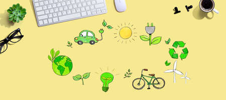 Eco theme with a computer keyboard