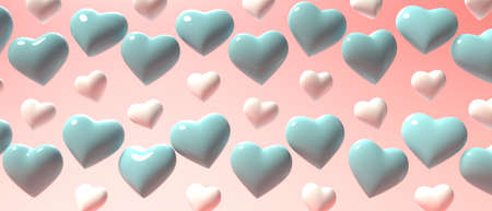 Appreciation and love theme with floating hearts