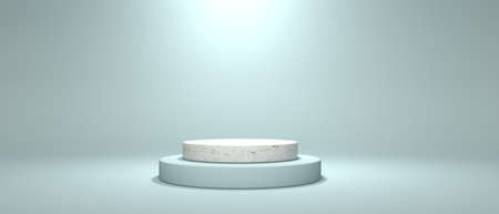 Abstract 3D render of empty podium stage