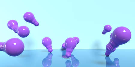 Scattered light bulbs - 3D renderの写真素材