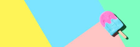 Pink and blue ice cream stick with shadow