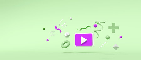 Play and start button icon - 3D render