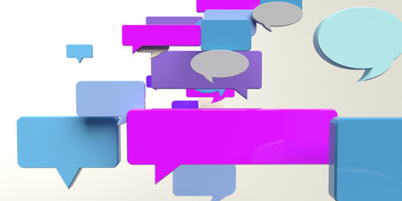 Floating speech bubbles - 3D renderの写真素材