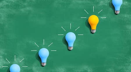 One out unique idea light bulb concept