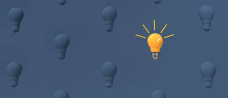 One out unique idea light bulb - 3Dの写真素材