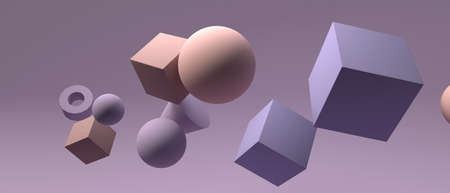 Abstract 3D render of geometric shapes