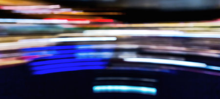 Abstract city night lights blurred urban background