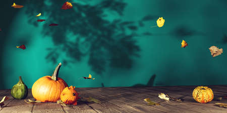 Autumn pumpkins - Harvest and Thanksgiving theme - 3D