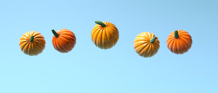 Autumn pumpkins - Harvest and Thanksgiving theme - 3dの写真素材