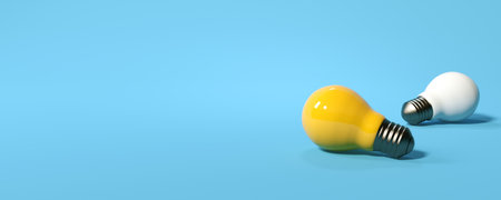 Light bulb on a colored background - 3D