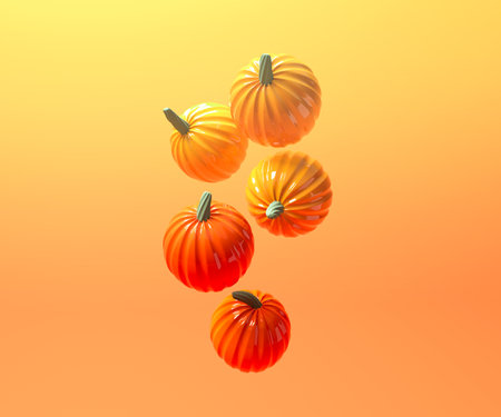 Autumn pumpkins - Harvest and Thanksgiving theme - 3Dの写真素材