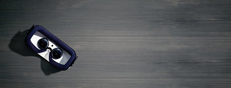 Virtual reality headset with shadowの写真素材