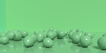 Balloons staying on a floor - 3Dの写真素材