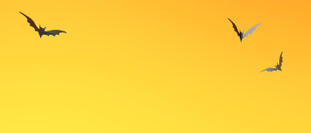 Halloween theme with black bats - 3Dの写真素材