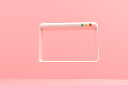 Internet browser web window display 3D render