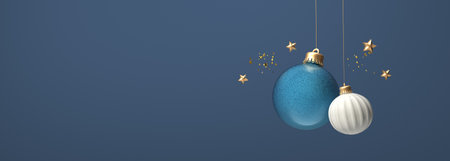 Christmas baubles with small stars - 3D