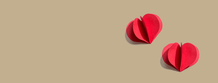 Paper craft heartsの写真素材