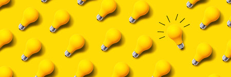 One out unique idea light bulb concept