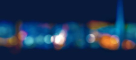 Abstract blurred night cityscape bokeh lights backgroundの写真素材