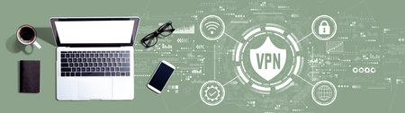 VPN concept with a laptop computerの写真素材