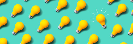 One out unique idea light bulb conceptの写真素材